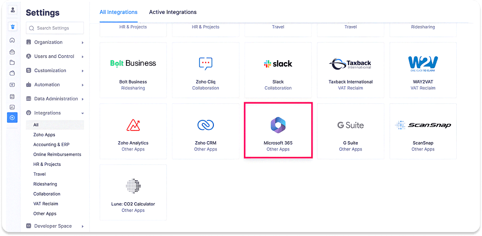 Integration service of Microsoft365